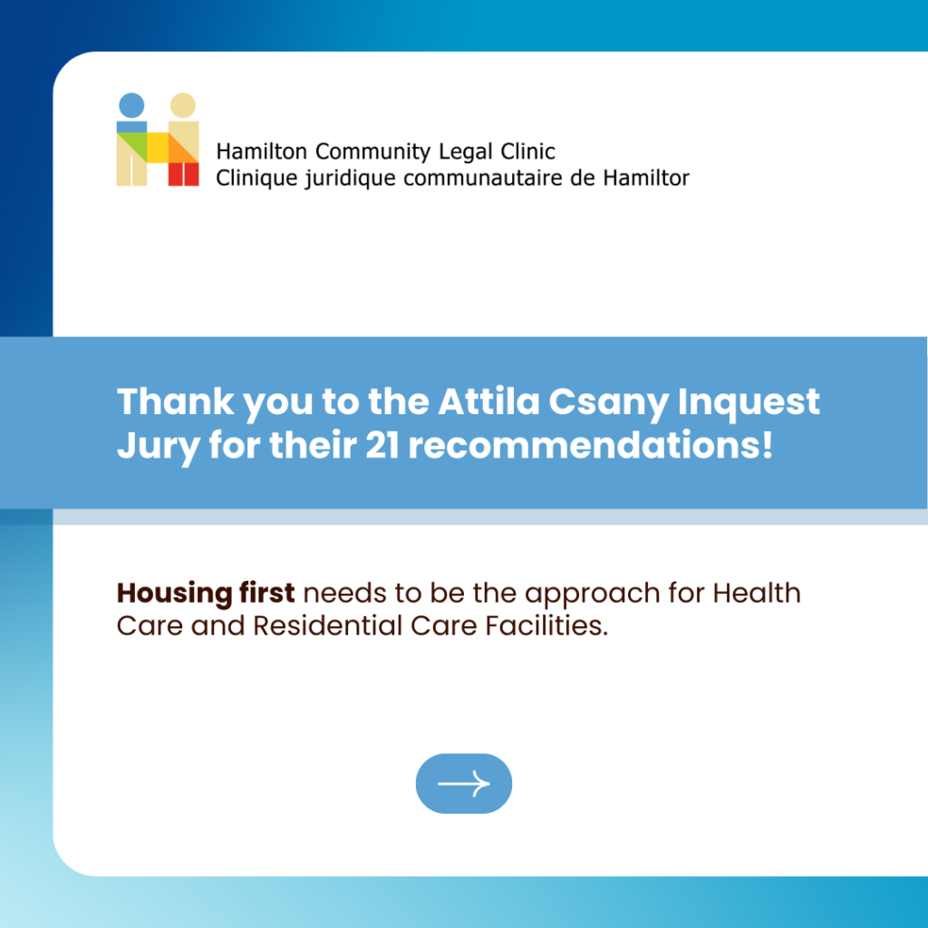 Thank You to the Attila Csany Inquest Jury for their Recommendations ...
